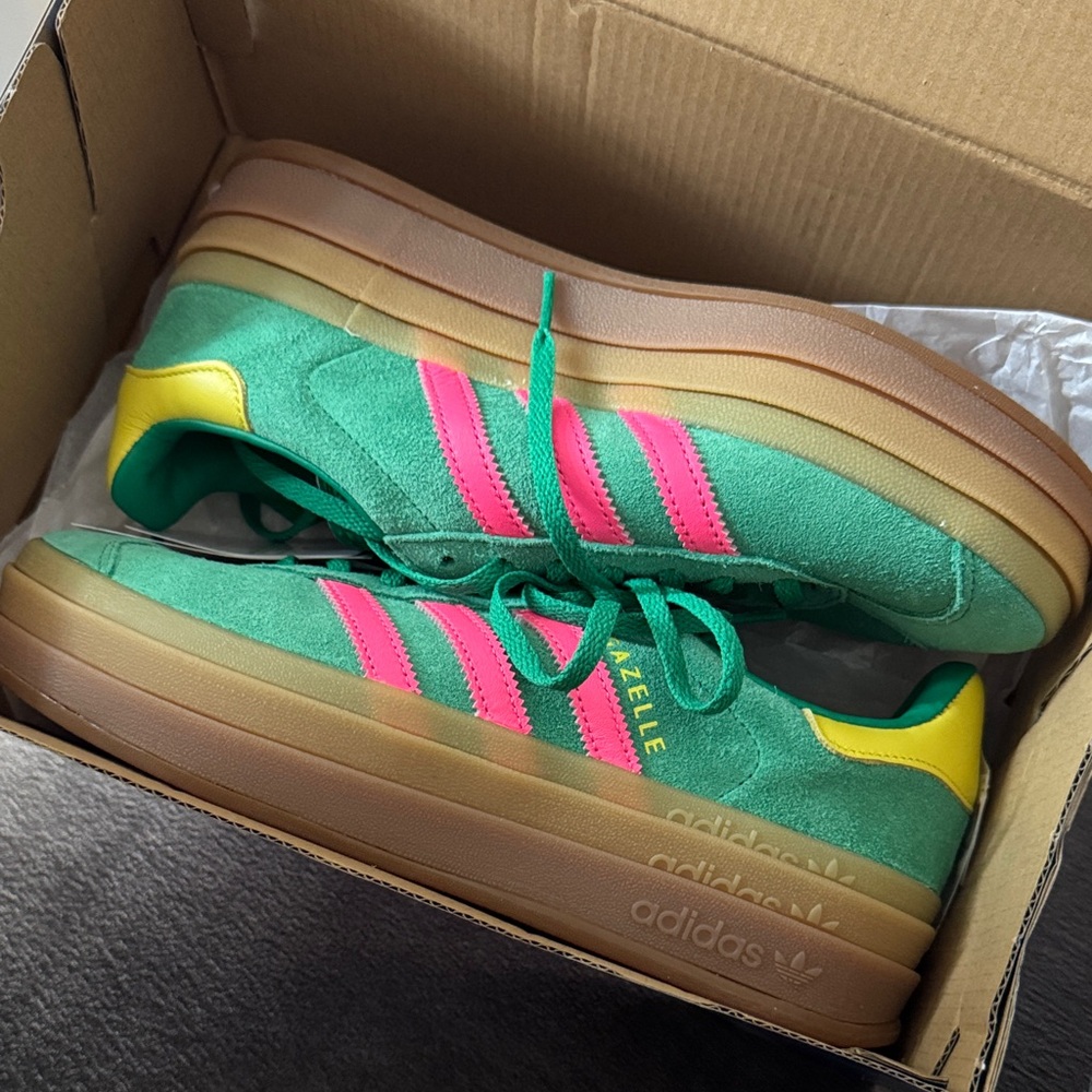 Adidas Gazelle Green lucid pink
